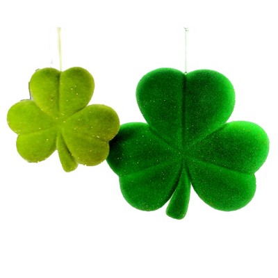 Saint Patricks 14.5" Hanging Shamrocks Set / 2 Celebrate Decoration Decor  -  Decorative Figurines