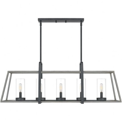 Lincoln Distressed Iron 5-Light Rectangular Chandelier