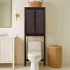 Teamson Home Hatteras Over the Toilet Cabinet with Rattan Inlay Doors and Sturdy Shelves - 2 of 4