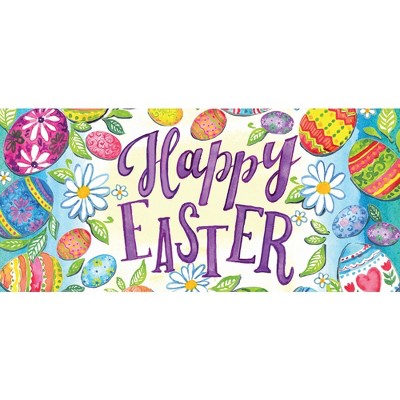 Home & Garden 10.0" Happy Easter Eggs Switch Mat Sassafras Flowers Evergreen Enterprises Inc  -  Door Mat