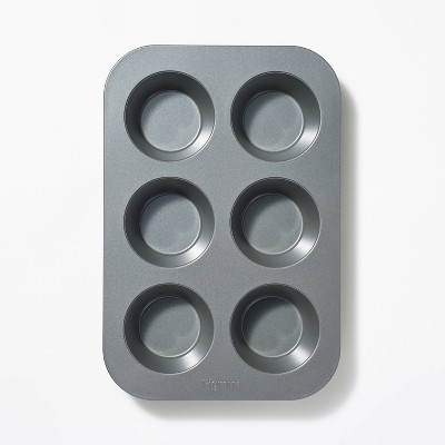 GoodCook Nonstick Steel 6-Cup Jumbo Muffin Pan Gray 