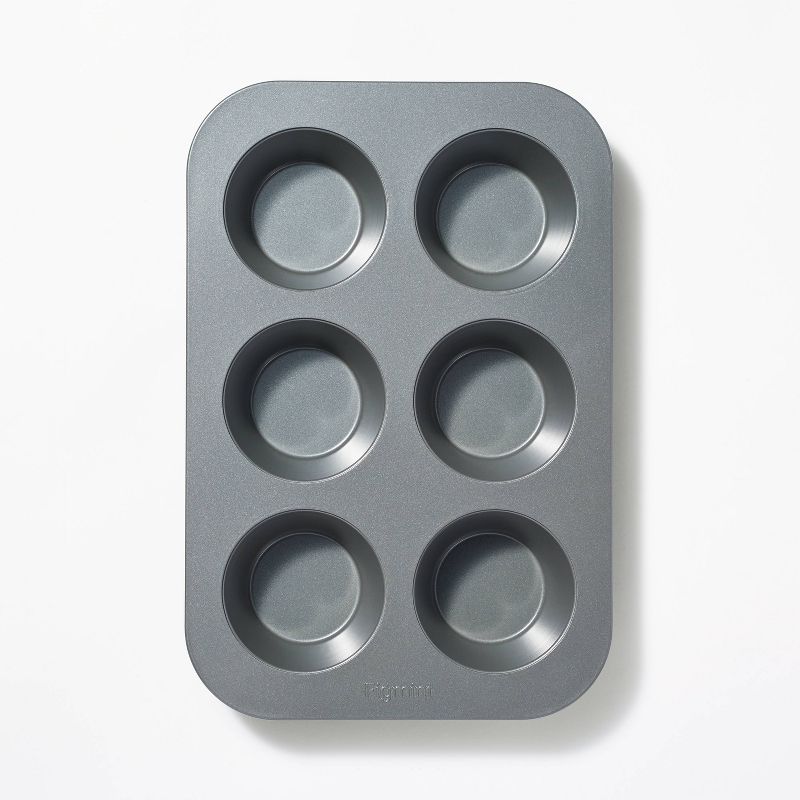 6ct Nonstick Aluminized Steel Jumbo Muffin Pan - Figmint™, 1 of 6