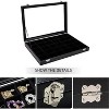 30-Grid Jewelry Tray with Clear Lid, Stackable Velvet Organizer Case for Rings, Earrings & Necklaces, Black - 4 of 4