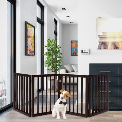 Indoor Pet Gate - 4-panel Folding Dog Gate For Stairs Or Doorways ...