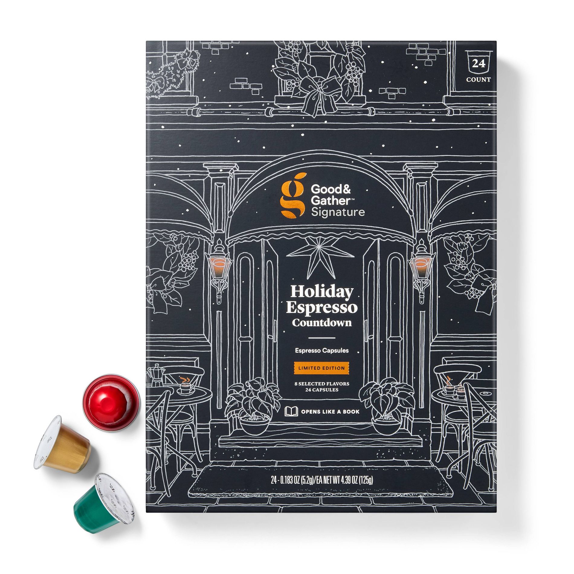 Holiday Countdown Calendar Espresso Roast Coffee Pods - 24ct - Good & Gather™