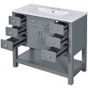 YOOCOZZ ﻿ 36'' Bathroom Vanity with Top Sink,2 Soft Closing Doors and 6 Drawers,Mirror Cabinet with Towels Bar - 4 of 4