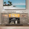 Garvee Charming 34-Inch Tall Farmhouse TV Stand with LED Lights – Enhance Your Living Room or Bedroom! Perfect for TVs Up to 65 Inches - 3 of 4