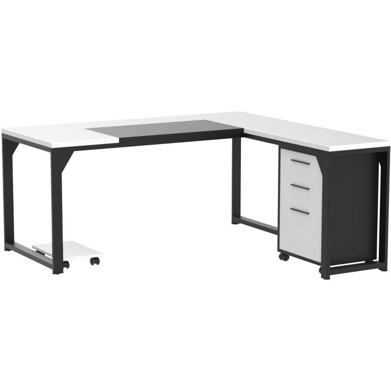 Tribesigns L-Shaped Computer Desk with Mobile File Cabinet, Large Executive Office Desk Set, 1 of 8
