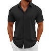 COOFANDY Men's Button Down Shirts Short Sleeve Casual Summer Beach Shirts Vacation Wedding Shirts - 3 of 4