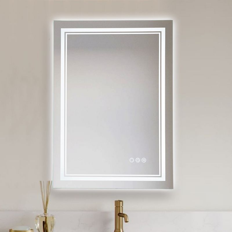 C Cattleya Rectangular Frameless Anti-Fog Color Changing Dimmable LED Bathroom Vanity Mirror Light, 2 of 8