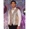 Lars Amadeus Men's Shiny Sequin Sleeveless Suit Vest Set with Bow Tie 2 Packs - 3 of 4