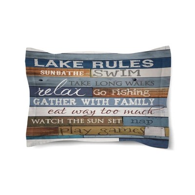 Laural Home Lake Rules 20" x 26" Comforter Sham