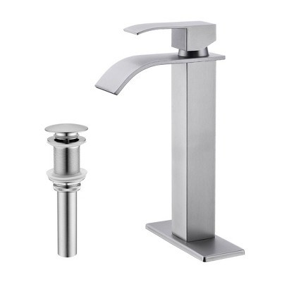 PAGED Bathroom Faucet with Pop-Up Drain, Single Handle Bathroom Sink Faucet with Overflow, Faucet for Bathroom