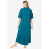 Dreams & Co. Women's Plus Size Petite Long French Terry Zip-Front Robe - 3 of 4