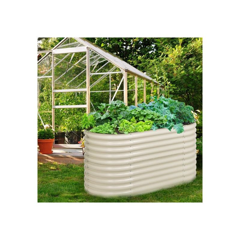 Aoodor 2 in 1 Modular Aluzinc Metal Raised Garden Bed - Outdoor Garden Planter Box for Vegetable, Flower, Herb, 4 of 8