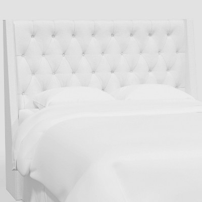 Twin Gilford Wingback Headboard in Velvet White - Threshold™: Elegant Upholstered Pine Frame, Spot Clean