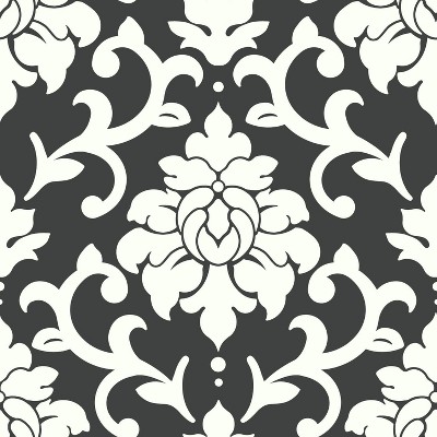 RoomMates Damask Peel & Stick Wallpaper Black