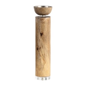Modern Tabletop Candle Holder in a Natural Finish - Sleek Elegant Candle Holder for Living Room or Shelf Display - 1 of 4
