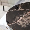 Vynxaria Contemporary Artistic Double Layer Coffee Table - White Marble and Black Marble Collision, Multiple Colors Available - 4 of 4