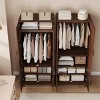 Armoire Wardrobe Closet with 4 Doors,72" Wooden Wardrobe Cabinet with Hanging Rod, Tall Armoire with 18 Adjustable Shelves for Bedroom, Clothes - 2 of 4