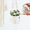 Unique Bargains Macrame Plant Hanger Woven Cotton Indoor Outdoor Decorative - 3 of 4