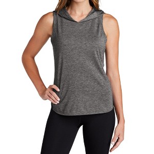 Mafoose Ladies Ultra-Soft with Mesh PosiCharge Tri-Blend Moisture-Wicking Draft Hoodie Tank Top - 1 of 4