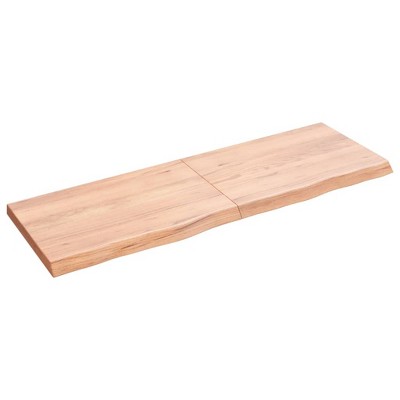 vidaXL Wall Shelf Light Brown 47.2 in.x15.7 in.x(0.8 in.-1.6 in.) Treated Solid Wood Oak
