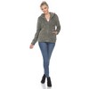 Women's Hooded High Pile Fleece Jacket - White Mark - 4 of 4