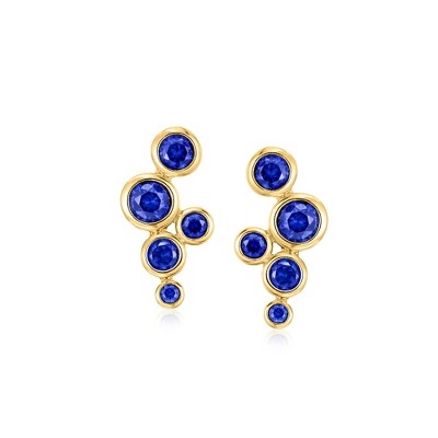 Pure Collection by Ross-Simons 1.00 ct. t.w. Lab-Grown Sapphire Bubble Earrings in 18kt Gold Vermeil