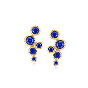 Pure Collection by Ross-Simons 1.00 ct. t.w. Lab-Grown Sapphire Bubble Earrings in 18kt Gold Vermeil - 1 of 4