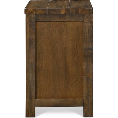 Rustic Brown 3-Drawer Wooden Nightstand with Beveled Handles