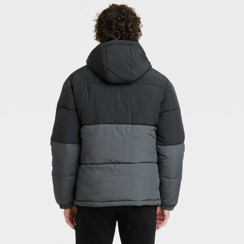Men&#39;s Solid Midweight Puffer Jacket - Goodfellow &#38; Co&#8482; Black, 3 of 5