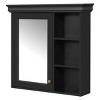 SEVOBAL Bathroom Storage Cabinet 30'' x 28'' Wall Mounted Medicine Cabinet with Mirror Adjustable Shelves Organizer, Black, 30.07"*7.16"*28.74" - 3 of 4