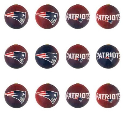 Evergreen Holiday Ball Ornaments, Set of 12, New England Patriots