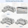 82.6" L-Shaped Sectional Pull-Out Sofa Bed with Storage Ottoman, USB & Power Outlets - 2 of 4