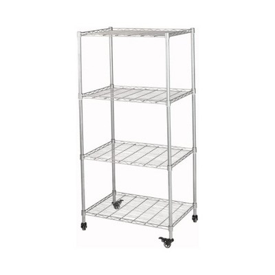 Apex Vanguards 4-Tier Silver Pantry Organizer With Wheels