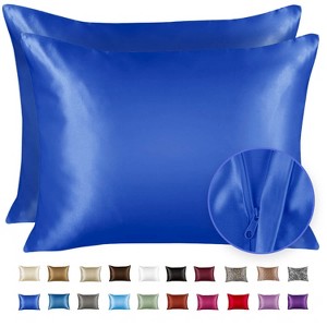 ShopBedding Satin Pillowcase with Zipper, for Hair and Skin Care, Feels Soft and Cool Like a Silk Pillowcase, Satin Pillow Cases 2 Pack - Blissford - 1 of 1