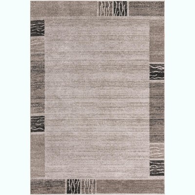 Light Gray Tufted Synthetic Reversible Washable Area Rug