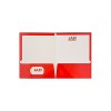 JAM Paper Laminated Glossy 2 Pocket Presentation Folders Red 100/Box 385GREB - 3 of 4