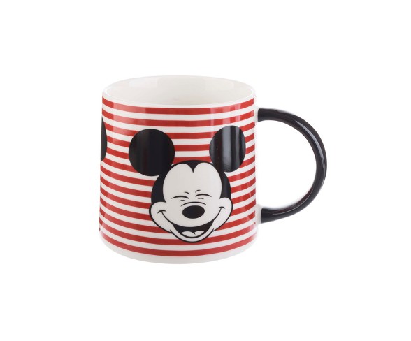 Mickey Mouse & Friends Mickey Mouse Porcelain Mug 26oz Stripes - Red/Black