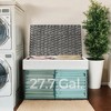 Storage Basket with Lid, 27.7 Gallon (105L) Woven Storage Bin. Features handles, a removable liner, and a metal frame. - 4 of 4