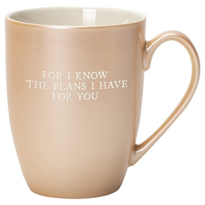 Elanze Designs For I Know The Plans I Have For You Pearlescent Sand 10 ounce New Bone China Coffee Cup Mug