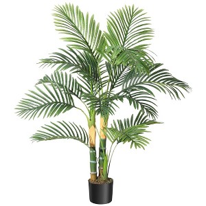 Whizmax 4/5FT Cane Palm Artificial Tree, Pre Potted Faux Greenry Plant for Indoor Outdoor Home Decor Office House Living Room - 1 of 4