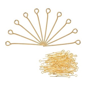 Unique Bargains DIY Craft Necklaces Bracelets Earrings Jewelry Making Iron 21 Gauge Eye Pins 200 Pcs - 1 of 4