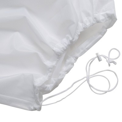 White Collapsible Mesh Laundry Bag with Drawstring Closure