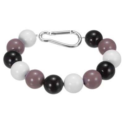 Unique Bargains 12 Beads Stainless Steel Durable Flag Pole Beaded Retainer Ring 0.98" Black/White/Gray
