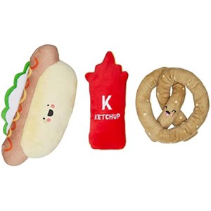 Pearhead Ballpark Dog Toys, Set of 3, Plush Chew Toys for Dogs, Ketchup Pretzel & Hotdog Dog Toy Set, Must Have Pet Accessories for Dog Owners - 1 of 1