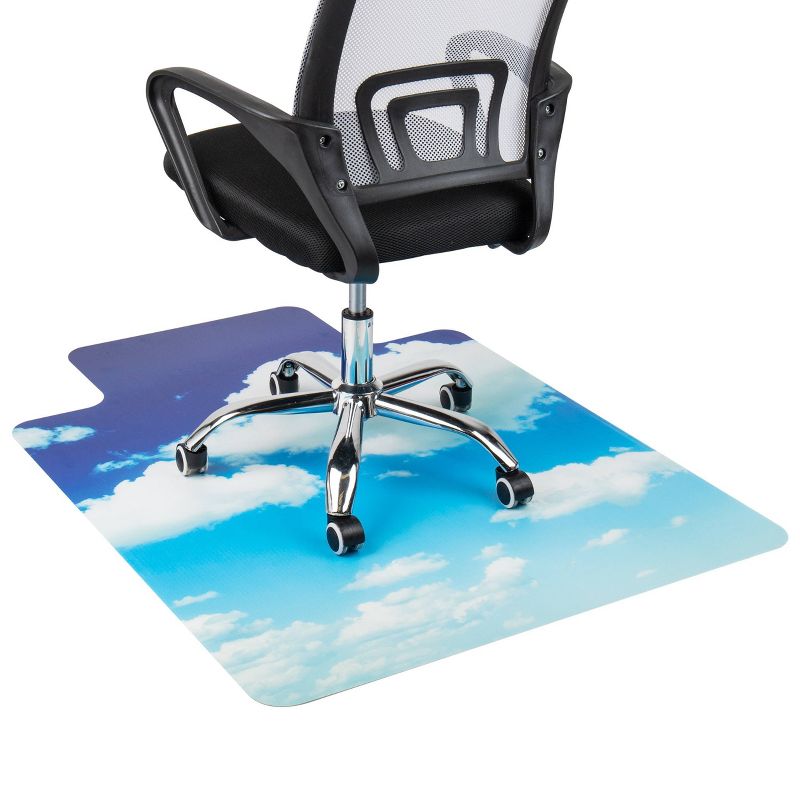 Mind Reader Office Chair Mat with Head in the Clouds Art Blue, 4 of 6