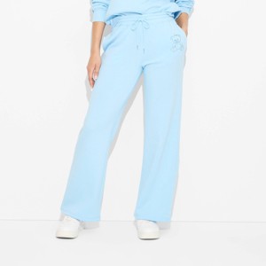 Women's Teddy Bear Graphic Lounge Pants - Blue - 1 of 3