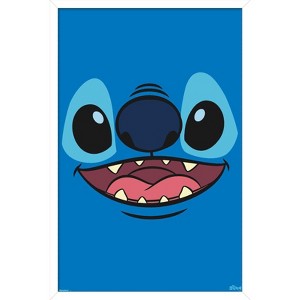 Trends International Disney Lilo and Stitch - Giant Face Smile Framed Wall Poster Prints - 1 of 4